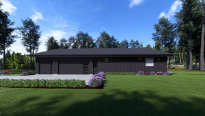 W7589-A Modern Ranch House, 3 Bedrooms, 2.5 Bathrooms | USA-2589-MCM Exterior-13