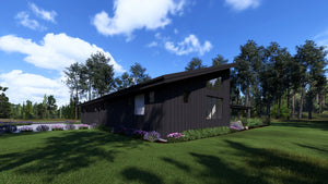W7589-A Modern Ranch House, 3 Bedrooms, 2.5 Bathrooms | USA-2589-MCM Exterior-14