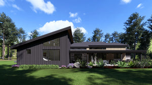 W7589-A Modern Ranch House, 3 Bedrooms, 2.5 Bathrooms | USA-2589-MCM Exterior-15