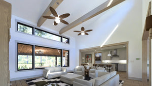 W7589-A Modern Ranch House Living Room, 3 Bedrooms, 2.5 Bathrooms | USA-2589-MCM 