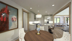 W7589-A Modern Ranch House Breakfast Area, 3 Bedrooms, 2.5 Bathrooms | USA-2589-MCM 