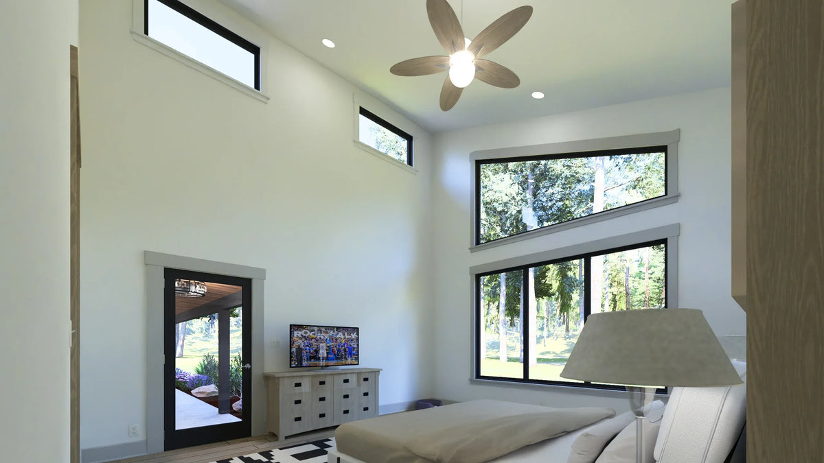 W7589-A Modern Ranch House Master Bedroom, 3 Bedrooms, 2.5 Bathrooms | USA-2589-MCM 