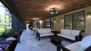 W7589-A Modern Ranch House Covered Patio, 3 Bedrooms, 2.5 Bathrooms | USA-2589-MCM 