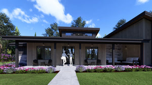 W7589-A Modern Ranch House, 3 Bedrooms, 2.5 Bathrooms | USA-2589-MCM Exterior-20