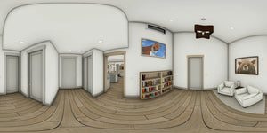 W7589-A Modern Ranch House Panorama 4, 3 Bedrooms, 2.5 Bathrooms | USA-2589-MCM 