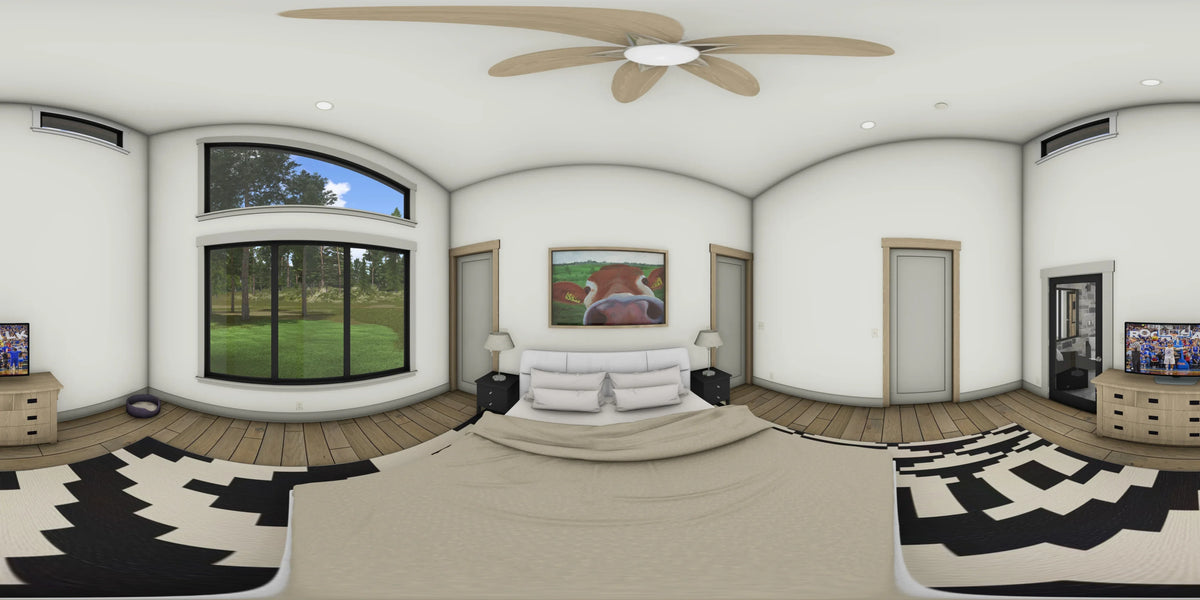 W7589-A Modern Ranch House Panorama 5, 3 Bedrooms, 2.5 Bathrooms | USA-2589-MCM 