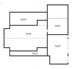 W7589-A Modern Ranch House Crawl Space Plan, 3 Bedrooms, 2.5 Bathrooms | USA-2589-MCM
