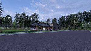 W7589-A Modern Ranch House, 3 Bedrooms, 2.5 Bathrooms | USA-2589-MCM Exterior-25