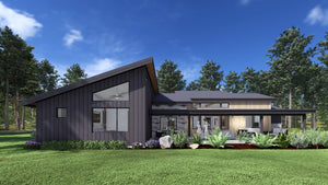 W7589-A Modern Ranch House, 3 Bedrooms, 2.5 Bathrooms | USA-2589-MCM Exterior-19