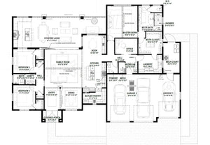 W7579-A Modern Florida-Style House First Floor Plan, 3 Bedrooms, 2.5 Bathrooms | USA-2624-FL