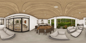 W7579-A Modern Florida-Style House Panorama, 3 Bedrooms, 2.5 Bathrooms | USA-2624-FL 