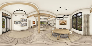 W7579-A Modern Florida-Style House Panorama, 3 Bedrooms, 2.5 Bathrooms | USA-2624-FL 