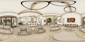 W7579-A Modern Florida-Style House Panorama, 3 Bedrooms, 2.5 Bathrooms | USA-2624-FL 
