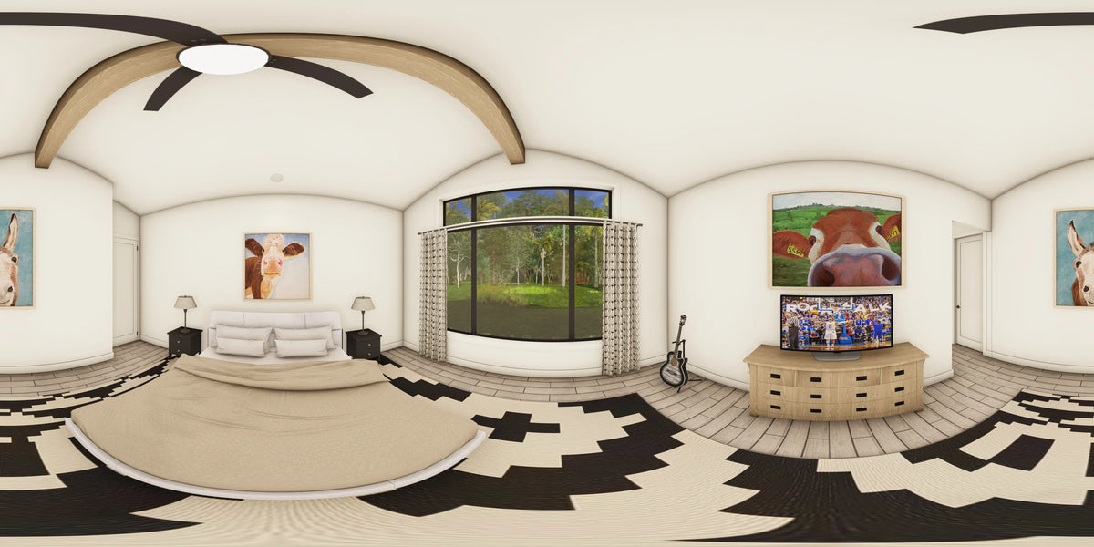 W7579-A Modern Florida-Style House Panorama, 3 Bedrooms, 2.5 Bathrooms | USA-2624-FL 