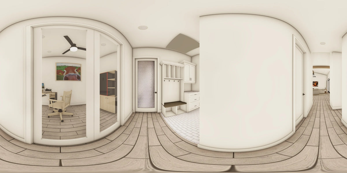 W7579-A Modern Florida-Style House Panorama, 3 Bedrooms, 2.5 Bathrooms | USA-2624-FL 