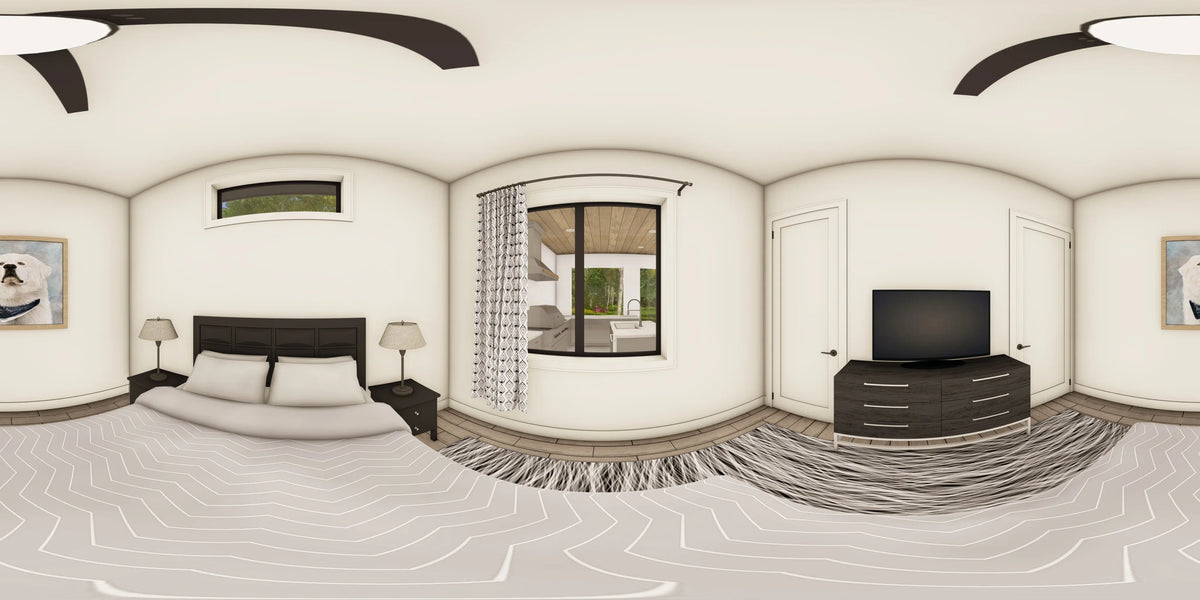W7579-A Modern Florida-Style House Panorama, 3 Bedrooms, 2.5 Bathrooms | USA-2624-FL 