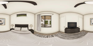 W7579-A Modern Florida-Style House Panorama, 3 Bedrooms, 2.5 Bathrooms | USA-2624-FL 