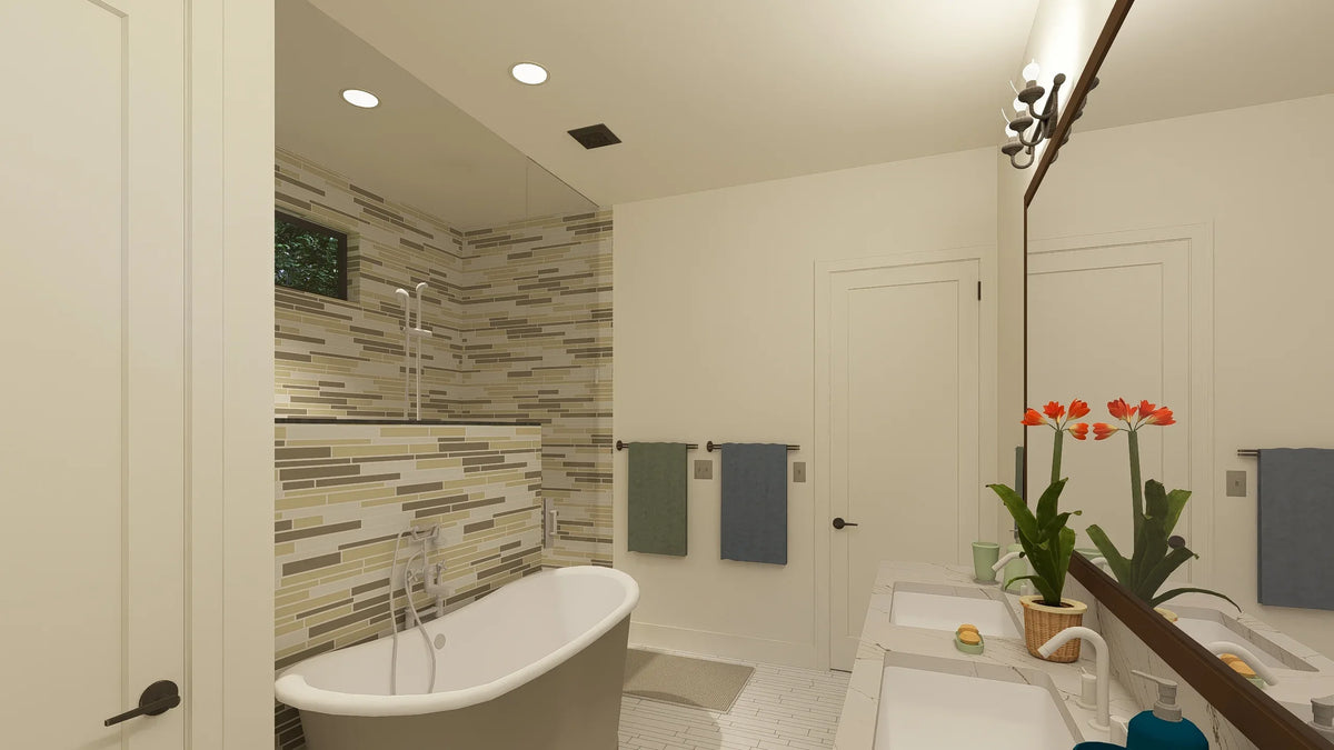 W7579-A Modern Florida-Style House Master Bathroom, 3 Bedrooms, 2.5 Bathrooms | USA-2624-FL