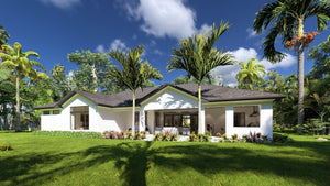 W7579-A Modern Florida-Style House, 3 Bedrooms, 2.5 Bathrooms | USA-2624-FL Exterior-6