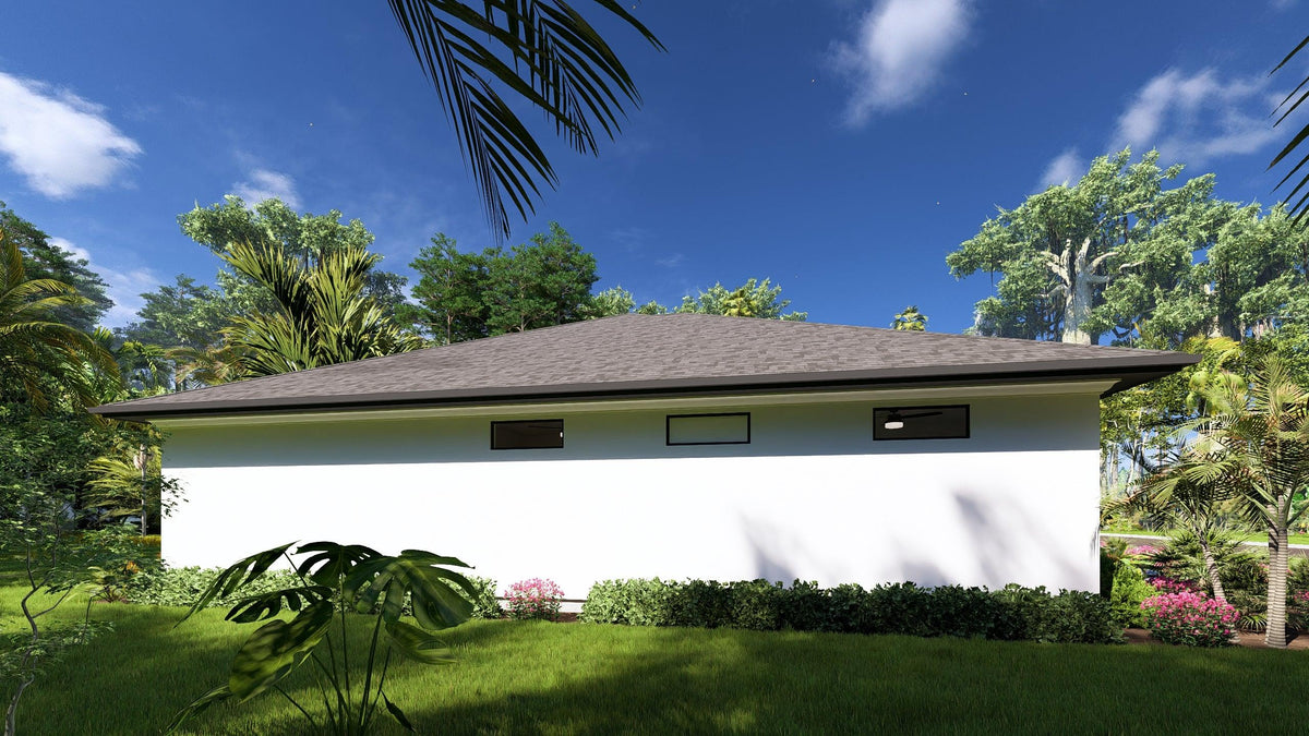 W7579-A Modern Florida-Style House, 3 Bedrooms, 2.5 Bathrooms | USA-2624-FL Exterior-7