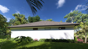 W7579-A Modern Florida-Style House, 3 Bedrooms, 2.5 Bathrooms | USA-2624-FL Exterior-7