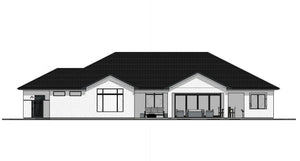 W7579-A Modern Florida-Style House Back, 3 Bedrooms, 2.5 Bathrooms | USA-2624-FL 