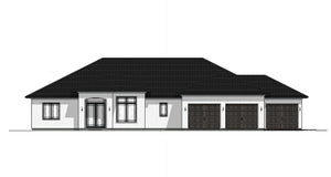 W7579-A Modern Florida-Style House Front, 3 Bedrooms, 2.5 Bathrooms | USA-2624-FL 