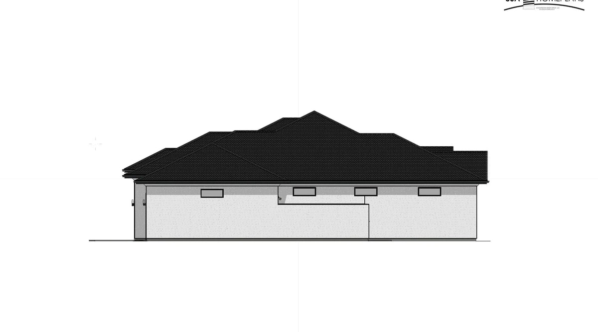 W7579-A Modern Florida-Style House Right, 3 Bedrooms, 2.5 Bathrooms | USA-2624-FL 