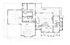 W7595-A Farmhouse House First Floor Plan, 2-4 Bedrooms, 2.5-4.5 Bathrooms | USA-2769-FH 