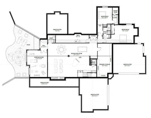 W7583-A Modern Farmhouse Basement Floor Plan, 2-4 Bedrooms, 2.5-3.5 Bathrooms | USA-3560-RFH 
