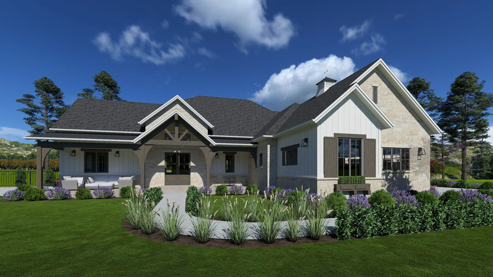 W7583-A Modern Farmhouse, 2-4 Bedrooms, 2.5-3.5 Bathrooms | USA-3560-RFH Exterior-1