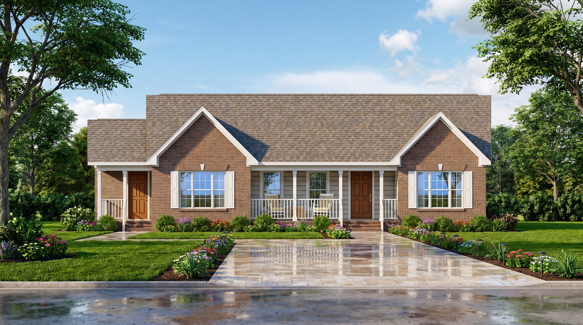 A8213-A Traditional House, 3 Bedrooms, 2 Bathrooms | Jordan House Plan Exterior-3