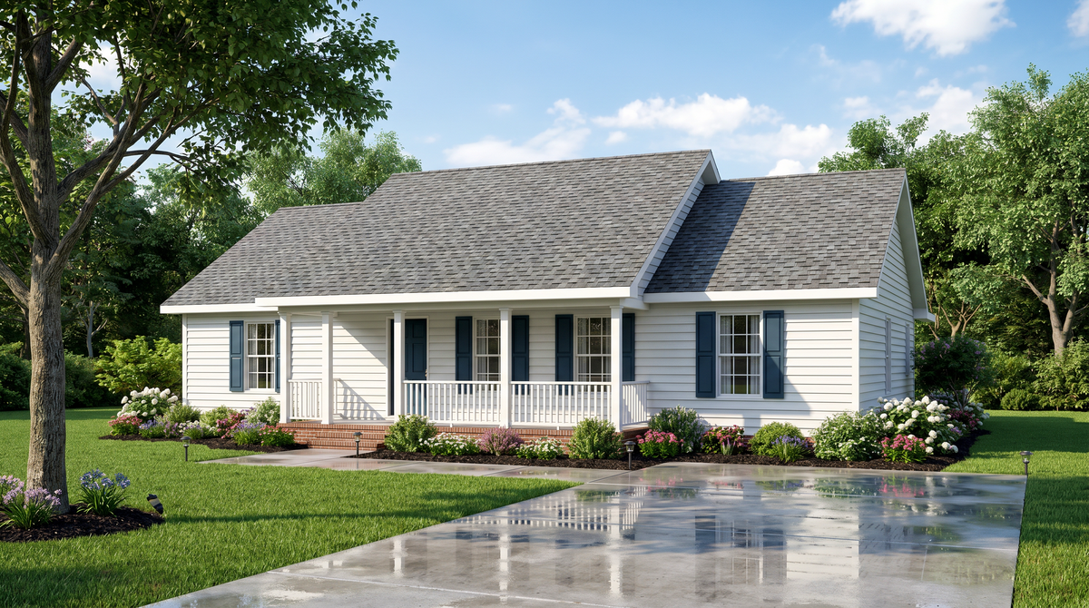 ST25085 Corona Traditional Style House Plan, 3 Bedrooms 2 Bathrooms  Exterior2
