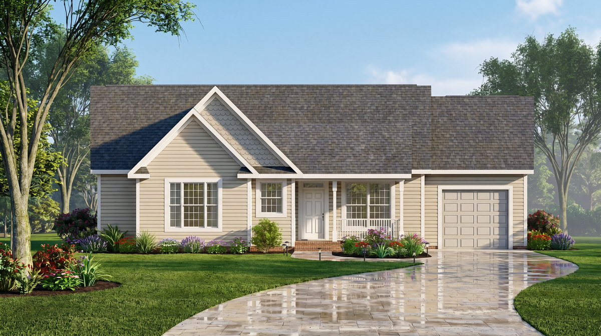 A8191-A Traditional House, 3 Bedrooms, 2 Bathrooms | Alice House Plan Exterior-3