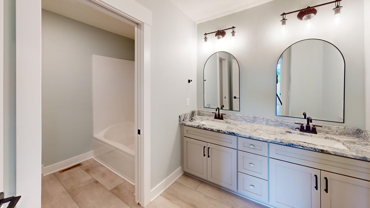 AJ7700-A Modern Farmhouse Bathroom, 3 Bedrooms, 2.5 Bathrooms | Plan 1044  