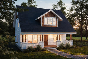 AM8288-A Cottage House, 3 Bedrooms, 2.5 Bathrooms | Dickinson House Plan Exterior