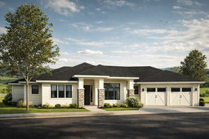 AM8102-A Prairie House, 3 Bedrooms, 3.5 Bathrooms | Laurelhurst House Plan Exterior