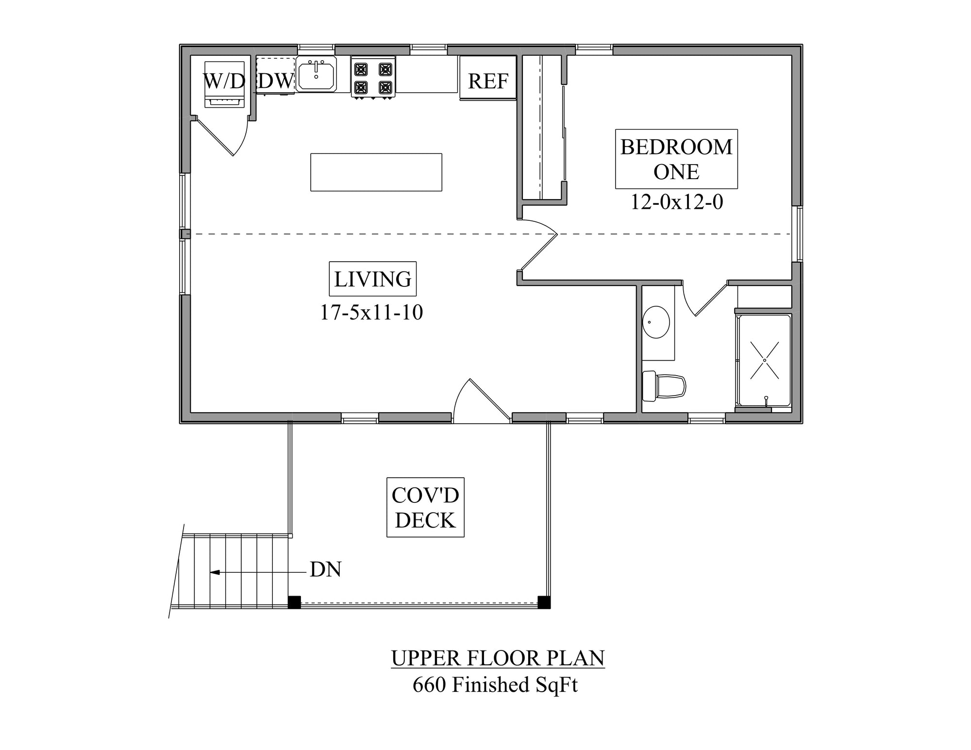 I7964-A Garage Apartment House Second Floor Plan, 1 Bedroom, 1 Bathroom | The Haverton Bridge 3670 
