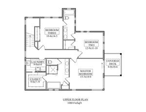 I7638-A Modern Chalet-Style House Second Floor Plan, 3 Bedrooms, 2.5 Bathrooms | The Grizzly Creek House Plan 