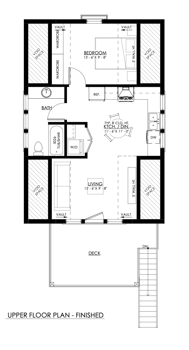 Spacious Garage Apartment with One Bedroom and Unique Design