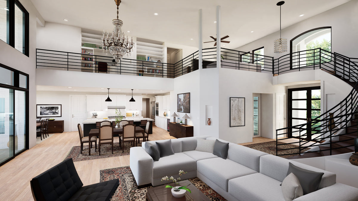 F8436-A Transitional House, 4 Bedrooms, 4.5 Bathrooms | Verano House Plan 