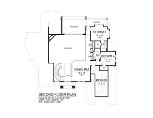 F8436-A Transitional House, 4 Bedrooms, 4.5 Bathrooms | Verano House Plan Second Floor Plan