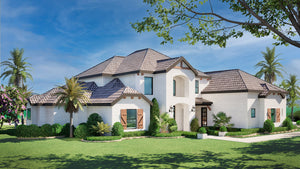 F8436-A Transitional House, 4 Bedrooms, 4.5 Bathrooms | Verano House Plan Exterior-2