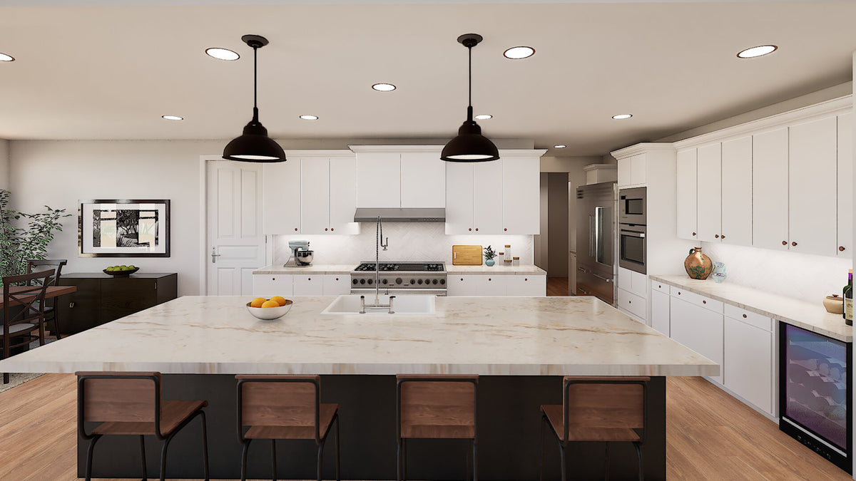 F8436-A Transitional House, 4 Bedrooms, 4.5 Bathrooms | Verano House Plan Kitchen