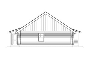 Cozy 1-Bedroom Log Cabin Home Plan with 2-Car Garage – 960 Sq Ft