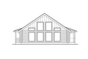Cozy 1-Bedroom Log Cabin Home Plan with 2-Car Garage – 960 Sq Ft