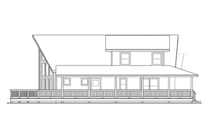 AM7667-A A-Frame House Left Elevation, 3 Bedrooms, 2 Bathrooms | Gerard House Plan