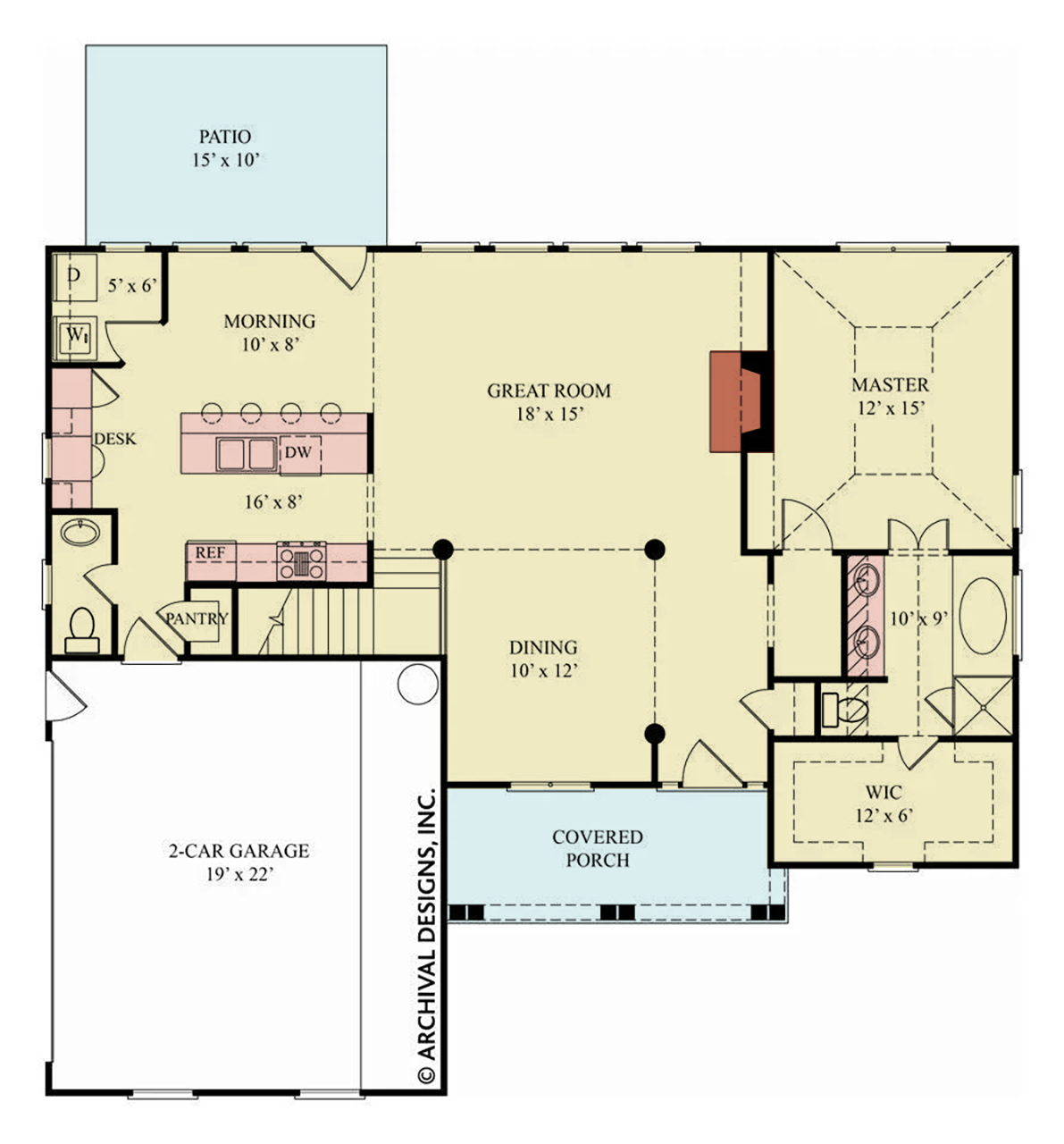 Vidalia House Plan - Archival Designs House Plans, floor plan