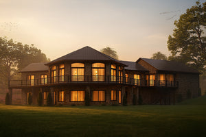 AM7657-A Chalet Style House, 4 Bedrooms, 4.5 Bathrooms | Williamsburg House Plan Exterior