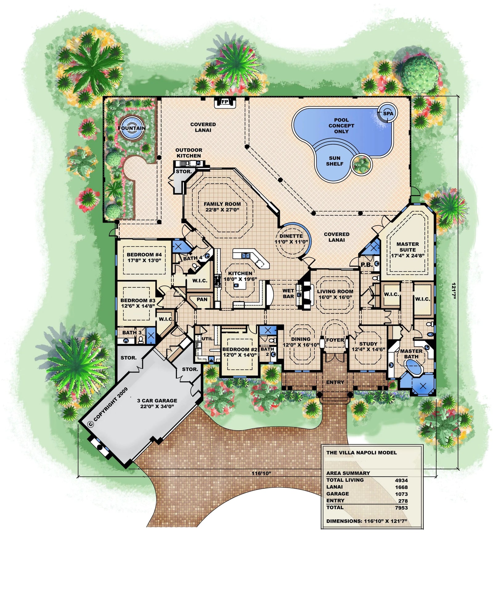 Villa Napoli House Plan - Archival Designs House Plans